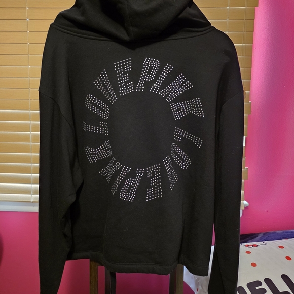 PINK Victoria's Secret Tops - PINK Victoria's Secret Black Sparle Hoodie